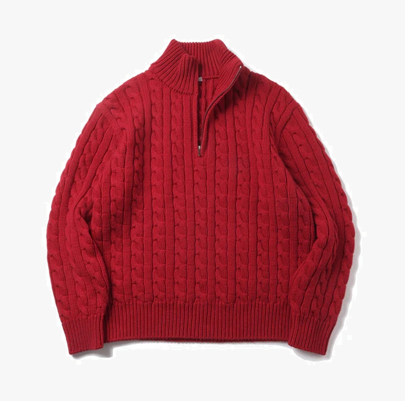 LAST PCS: A.PRESSE CASHMERE ARAN HALF ZIP SWEATER - SIZE 2 PRE ORDER ITEM (預訂中)