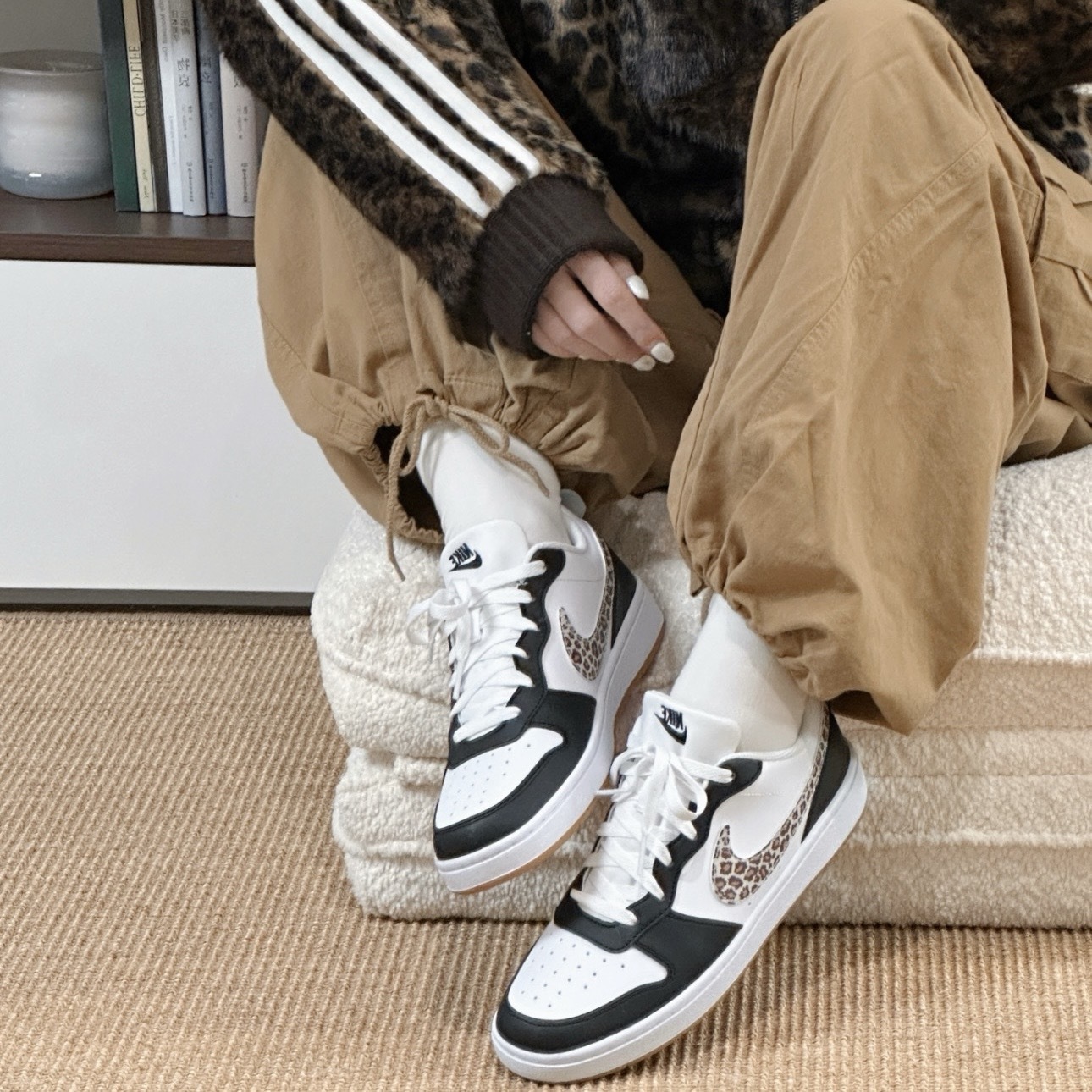 NIKE COURT BOROUGH 白黑棕 豹紋勾 休閒鞋 板鞋 女鞋 IR0566-001