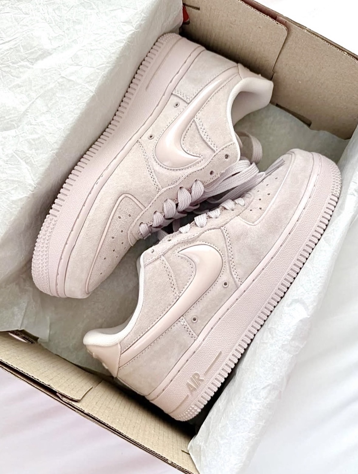 Nike Air Force 1 淡粉色 麂皮 果凍勾 絨面 HV4406-601/預購