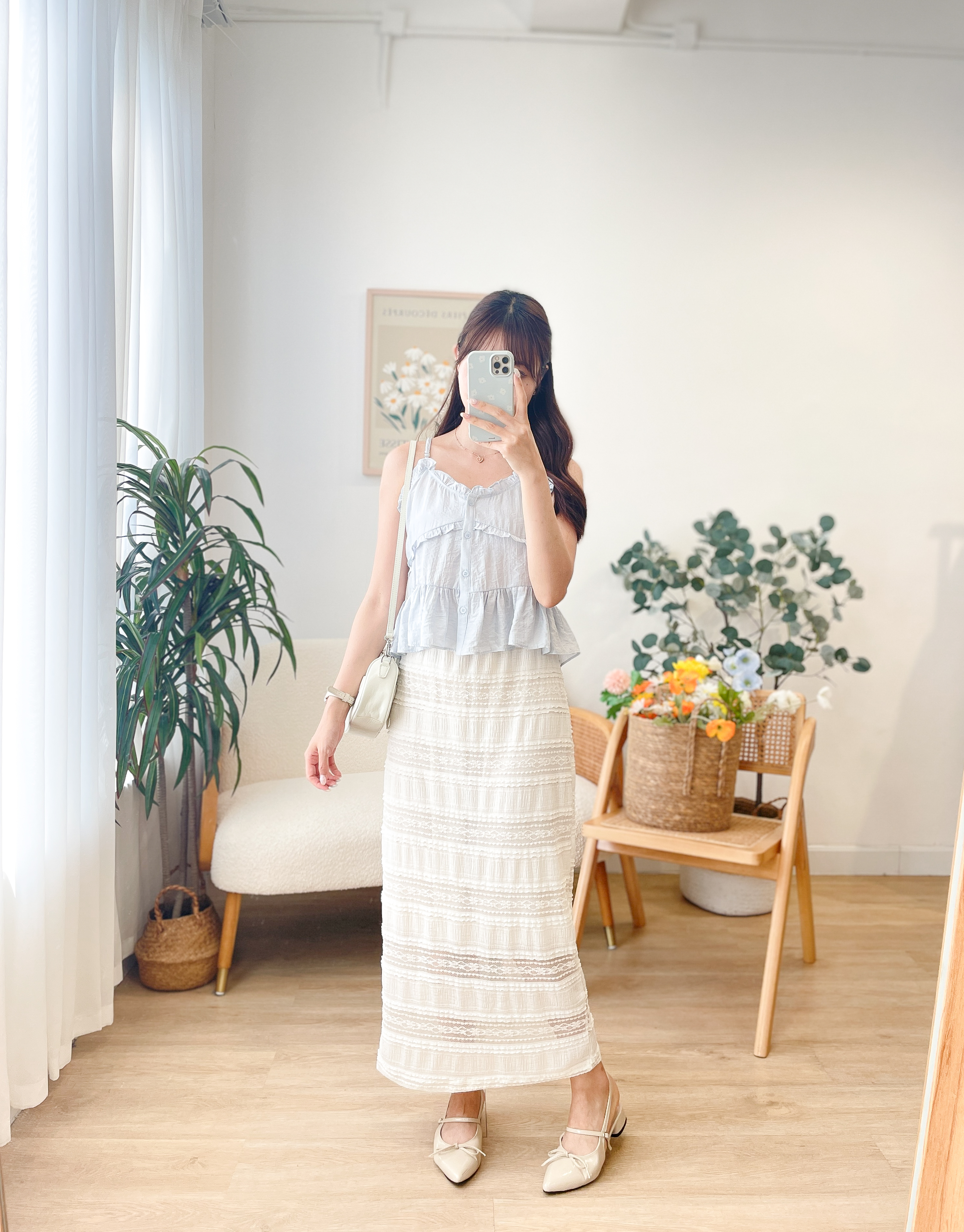 SK613 Antique Lace Coloum Skirt