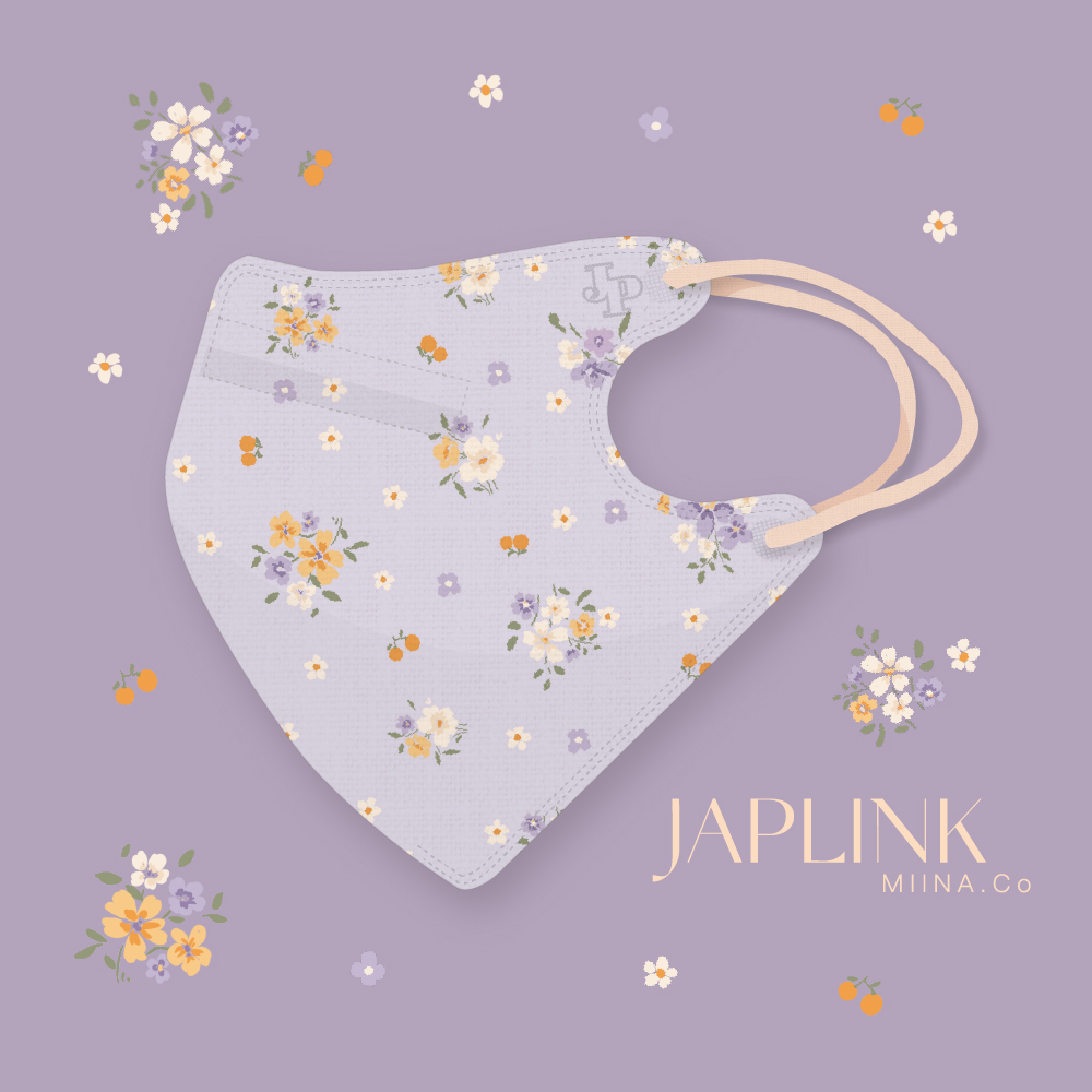 JAPLINK MASK 立體口罩【 HEPA 設計款 】紫橙鄉村