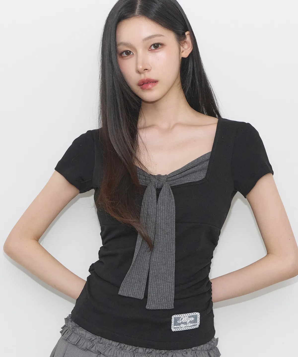 ILLIGO Layered Ribbon Tie T-Shirt