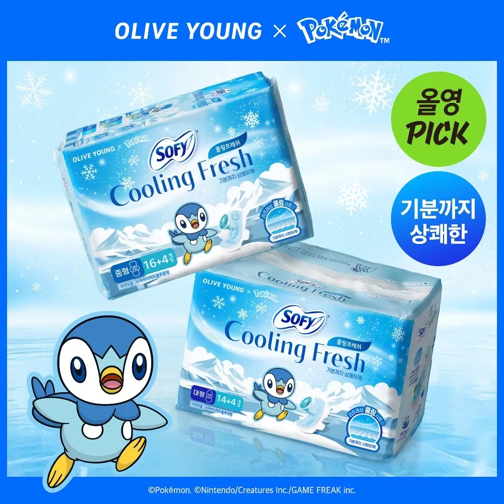 《olive Young連線》sofy x pokemon Cooling Fresh Sanitary Pad