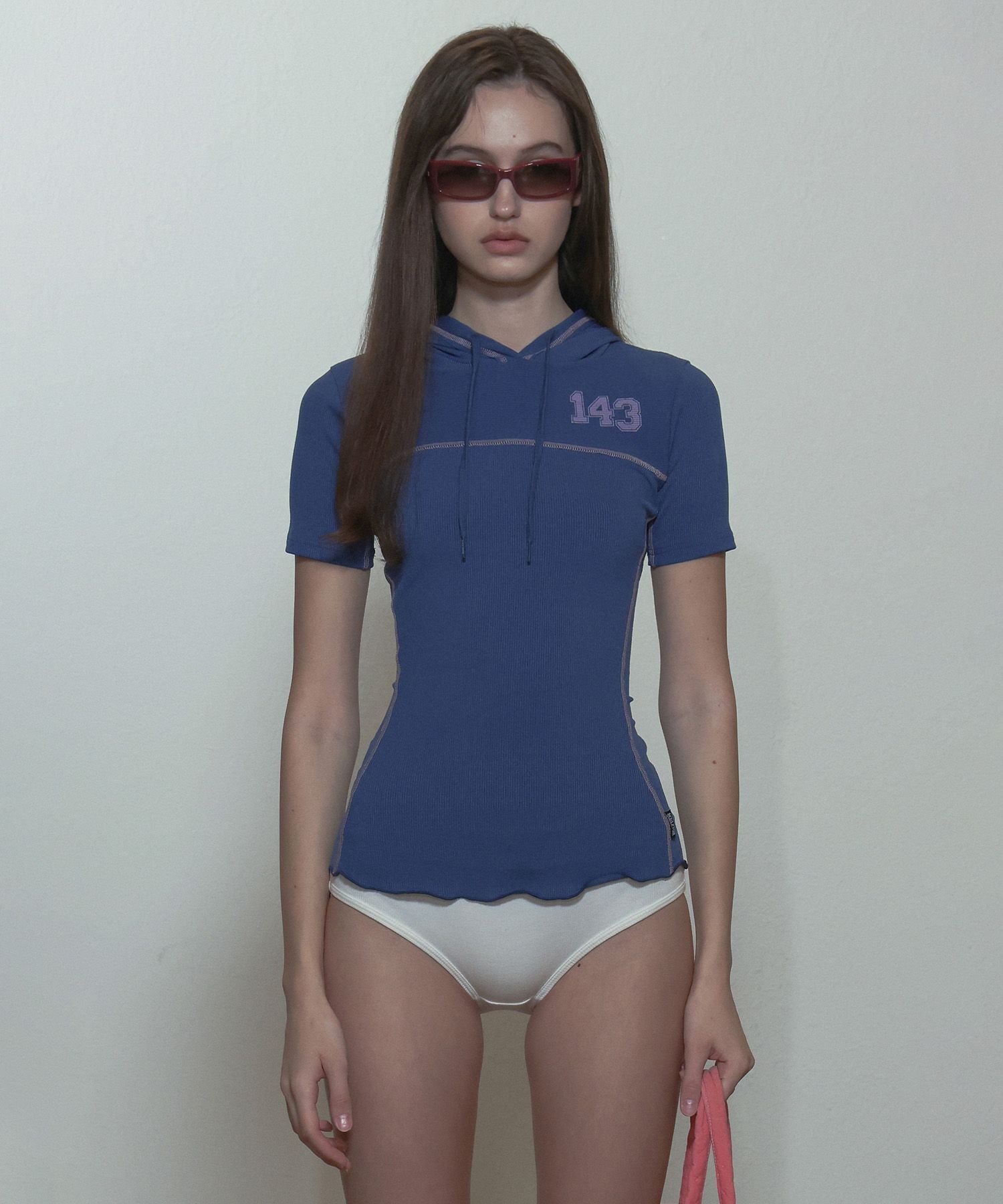 SCULPTOR ILY 數字連帽T恤 霧藍色 SC24S248BL