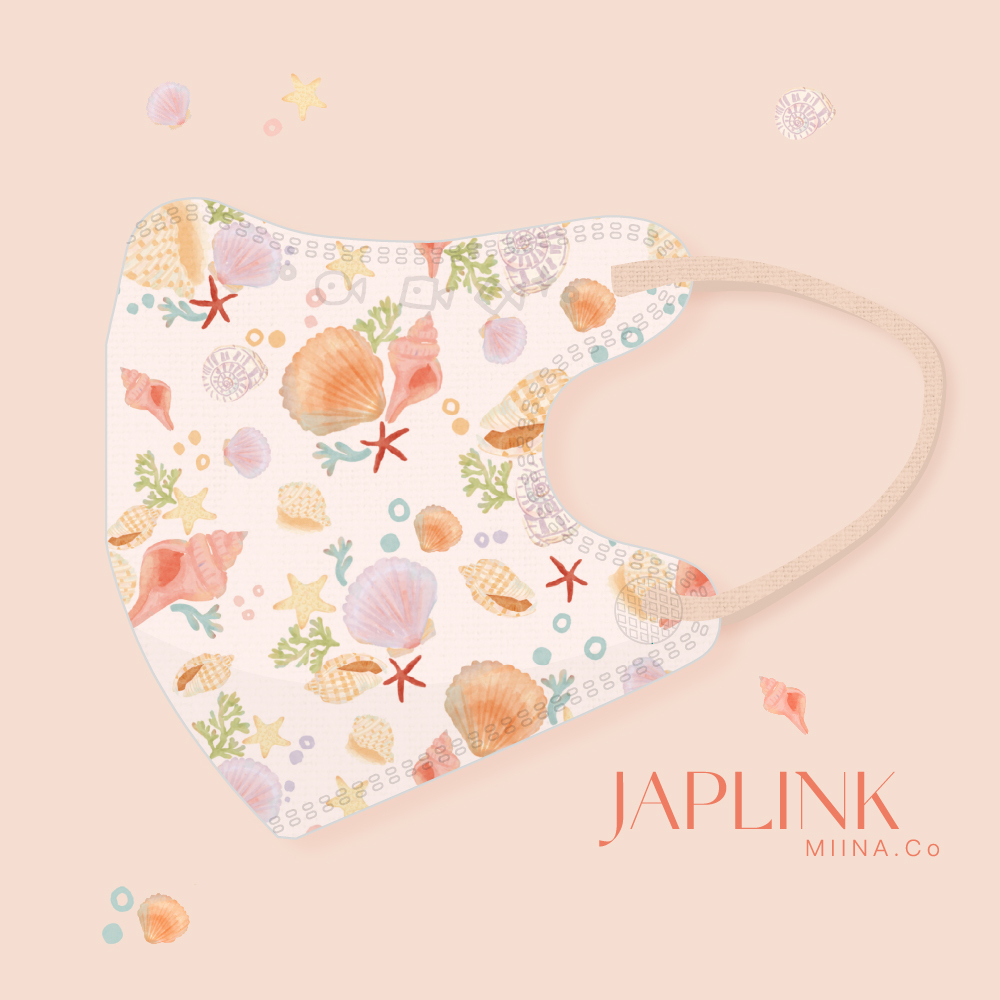 JAPLINK【 VXS 0~3歲 】3D 立體幼童口罩 / 小貝殼