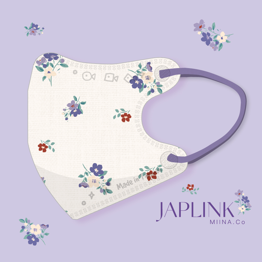 JAPLINK【 VXS 0~3歲 】3D 立體幼童口罩 / 小藍碎花
