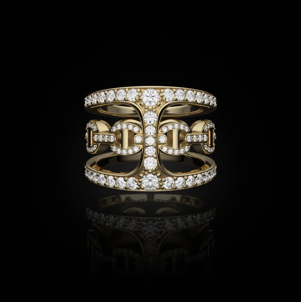HB020D PHANTOM CLIQUE ANTIQUATED - 18K GOLD