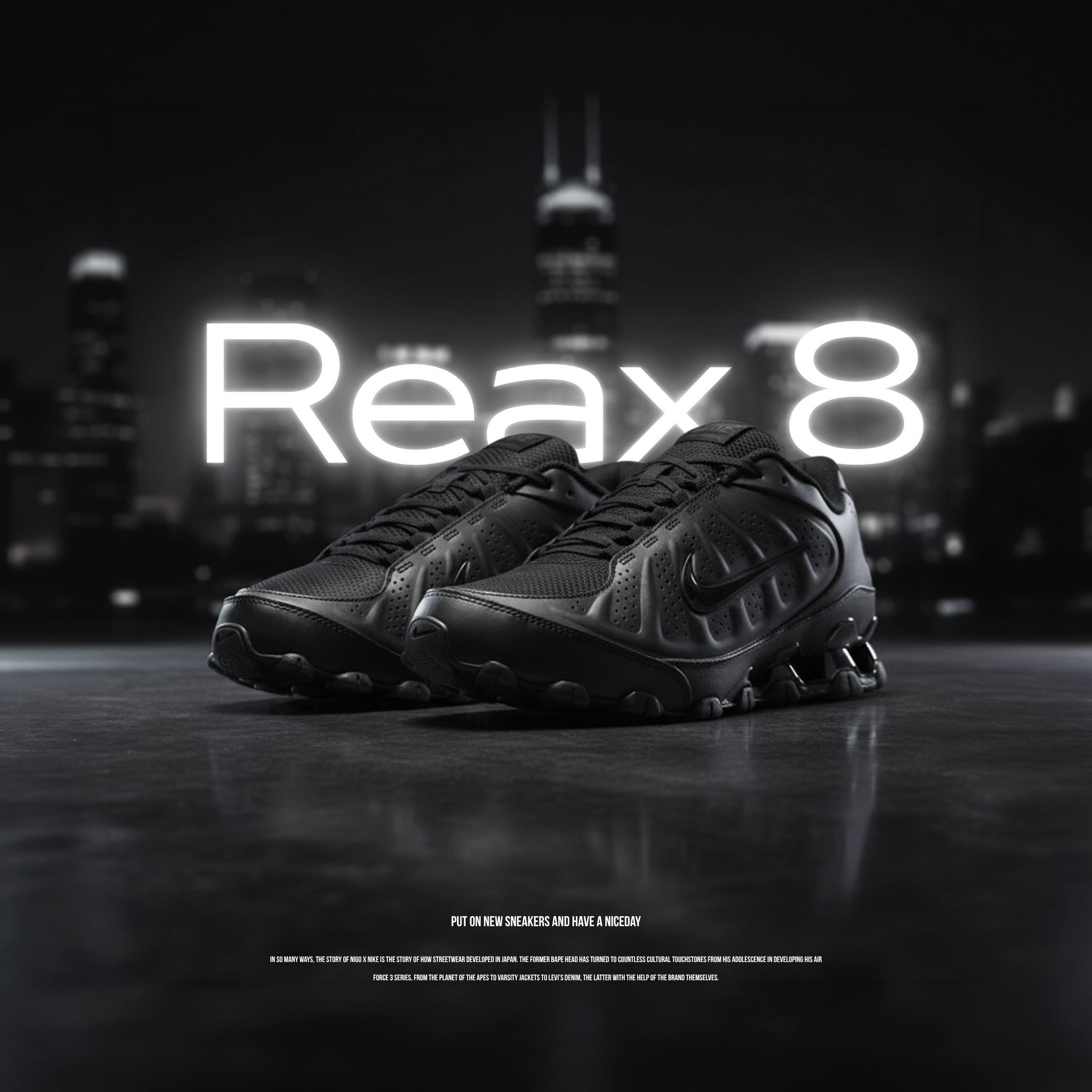 NICEDAY 現貨 Nike Reax 8 NSW SL 黑魂 厚底 IR5118-001