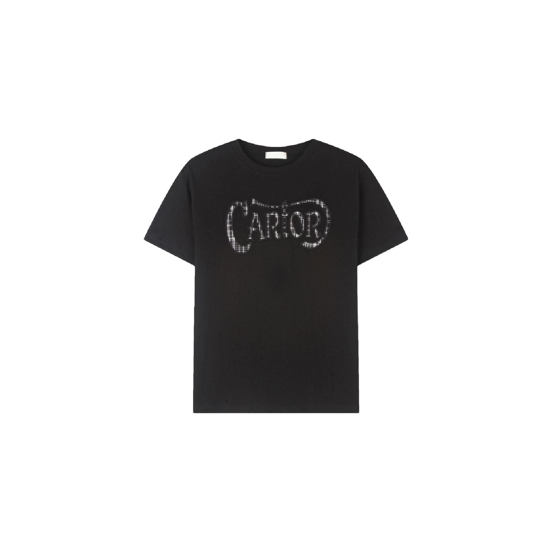 韓國 Cartor 字母 格紋 貼布 短袖 短T