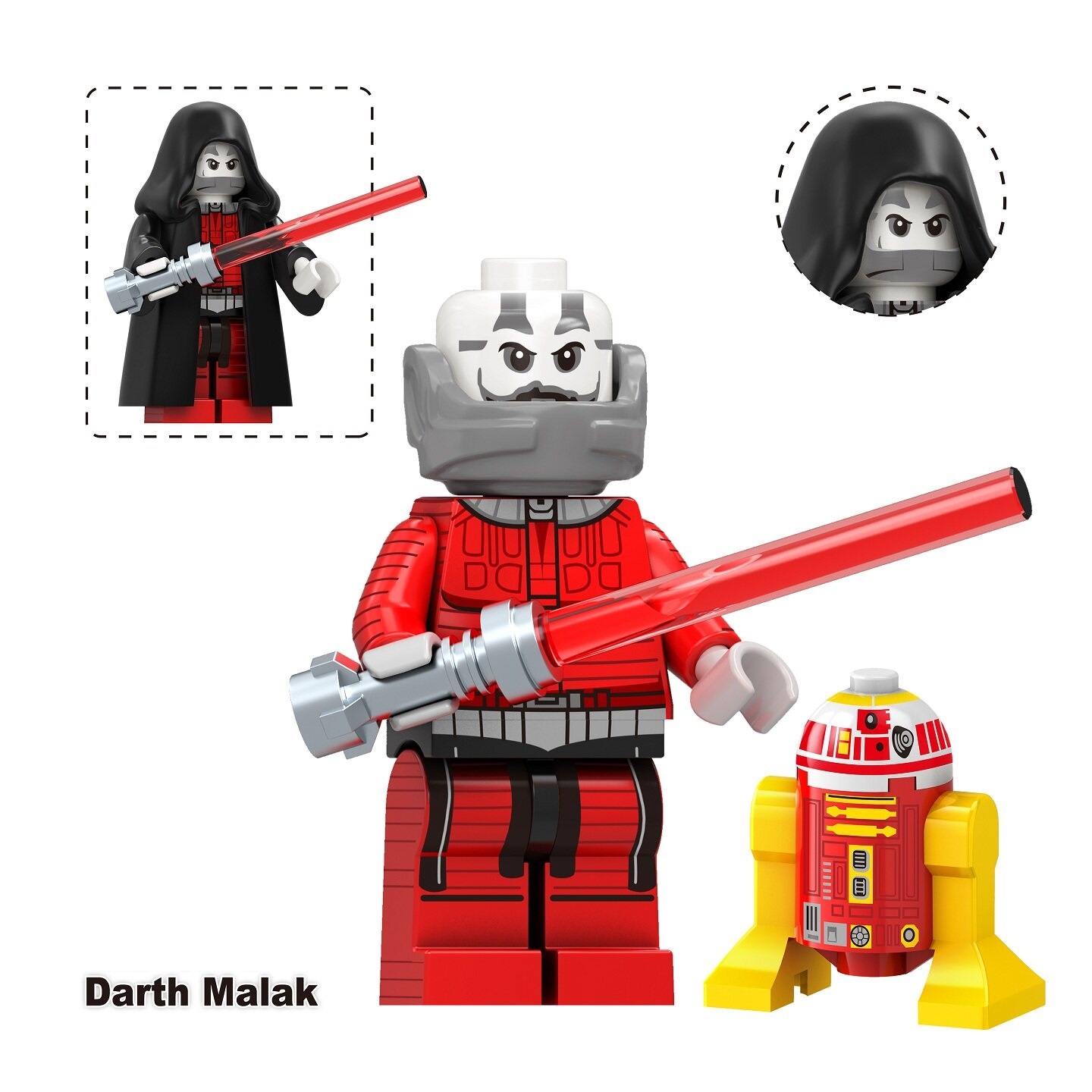 Star Wars Darth Malak Custom Minifigures Fit Lego TV6121 TV8183
