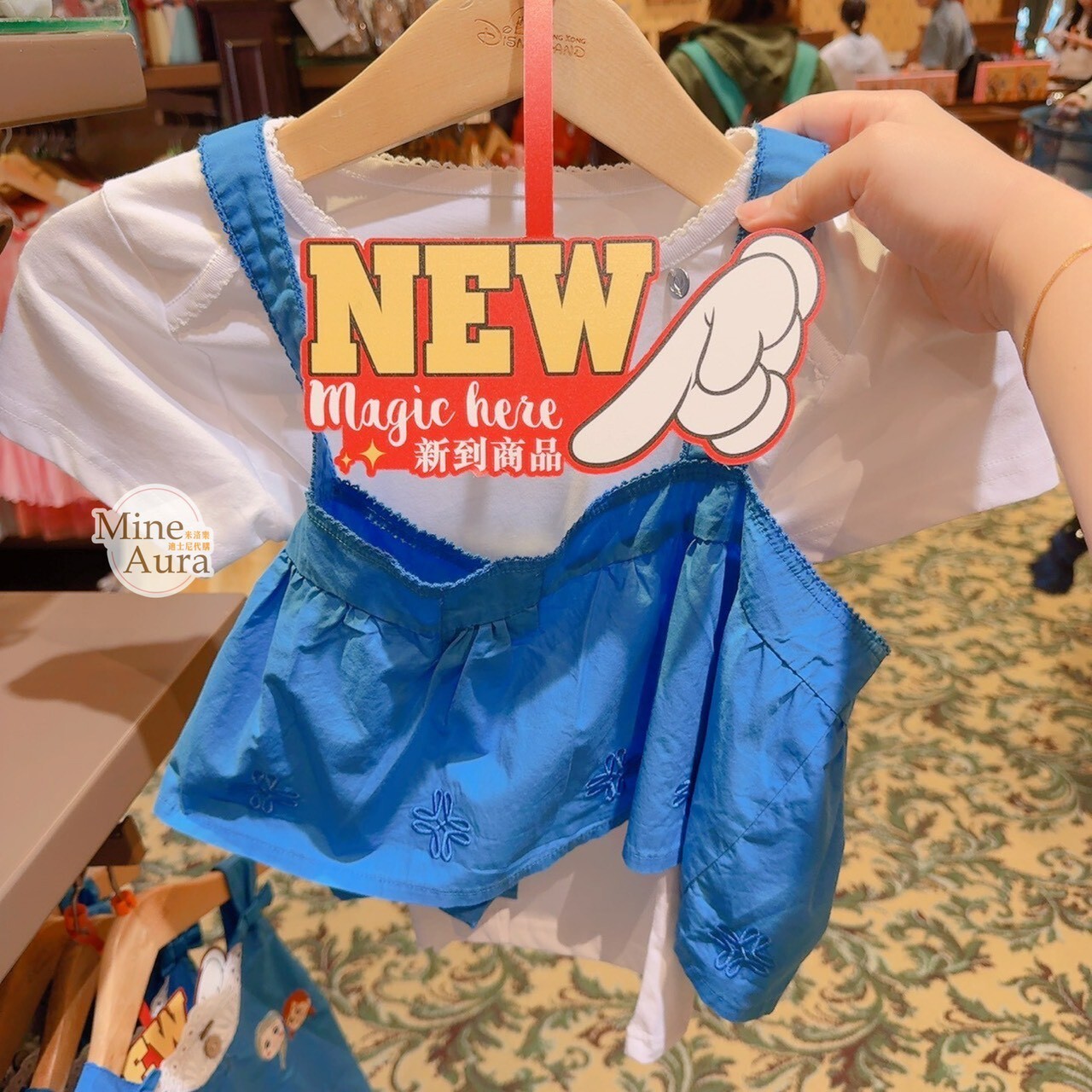 艾莎 Elsa 安娜Anna 刺繡大頭圖案 小童 兒童 吊帶 連身裙 洋裝 冰雪奇緣 Frozen -香港迪士尼樂園