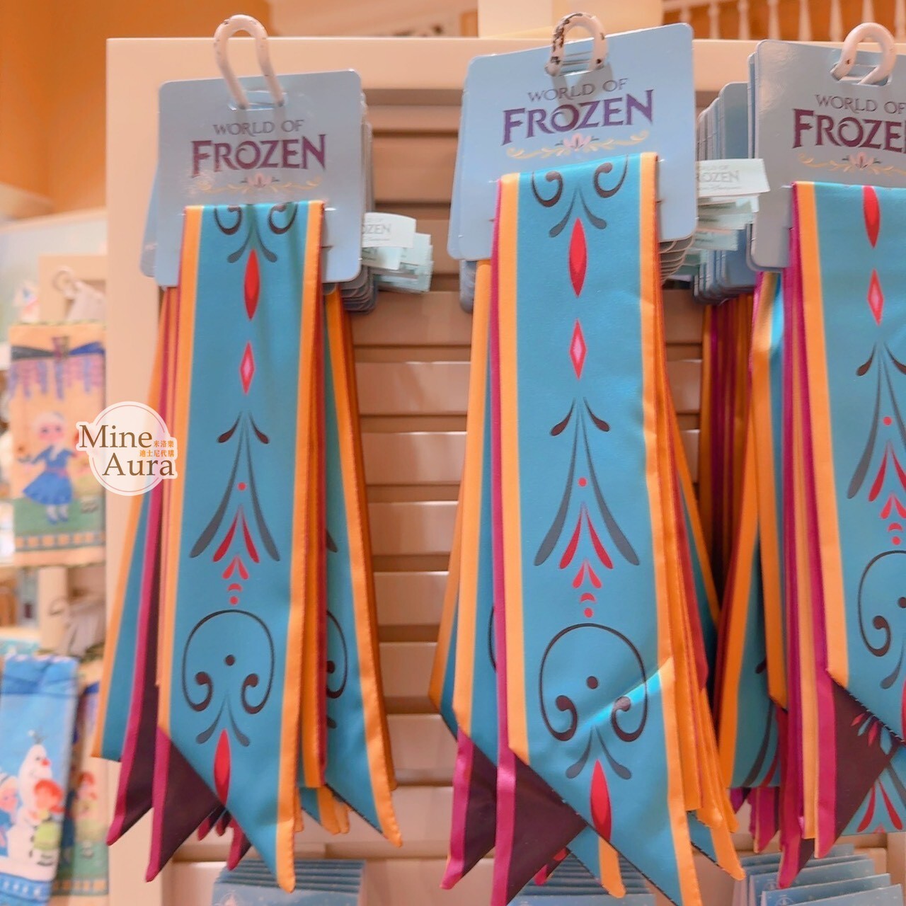 World of Frozen 限定 黃邊圖騰 緞帶 髮帶 綁帶 髮飾 冰雪奇緣 Frozen -香港迪士尼樂園