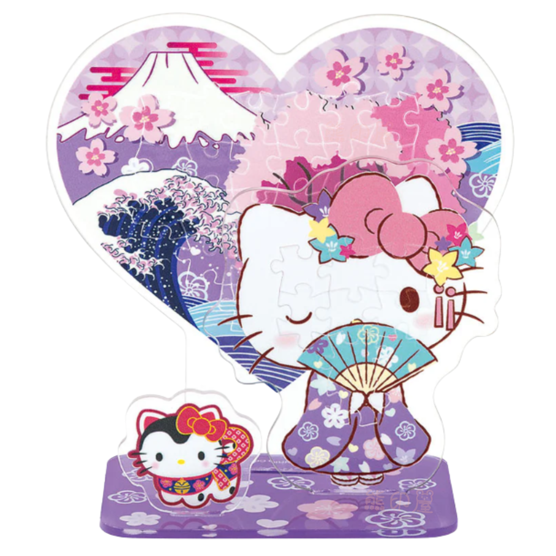 Sanrio - Hello Kitty 和服心形拼圖 座枱擺件 (32片) (平行進口)