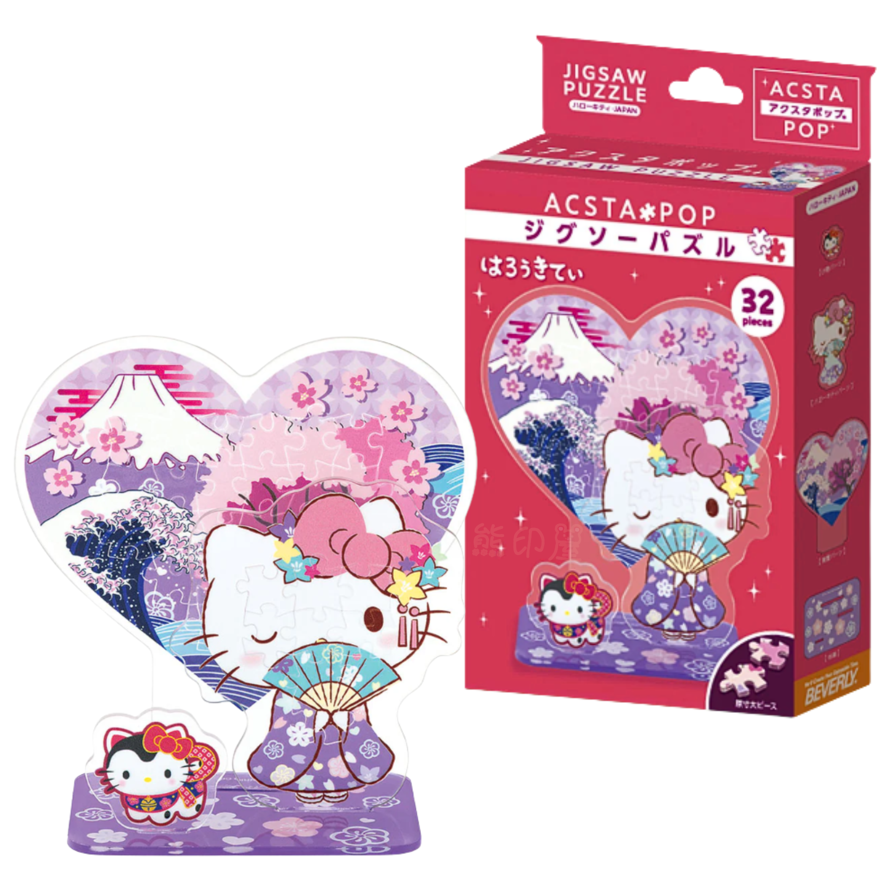 Sanrio - Hello Kitty 和服心形拼圖 座枱擺件 (32片) (平行進口)