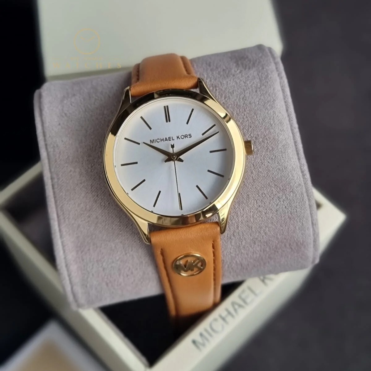 【Michael Kors】MK7465/MK7466 亮麗都會風格 簡約時標 金框 女款 石英錶