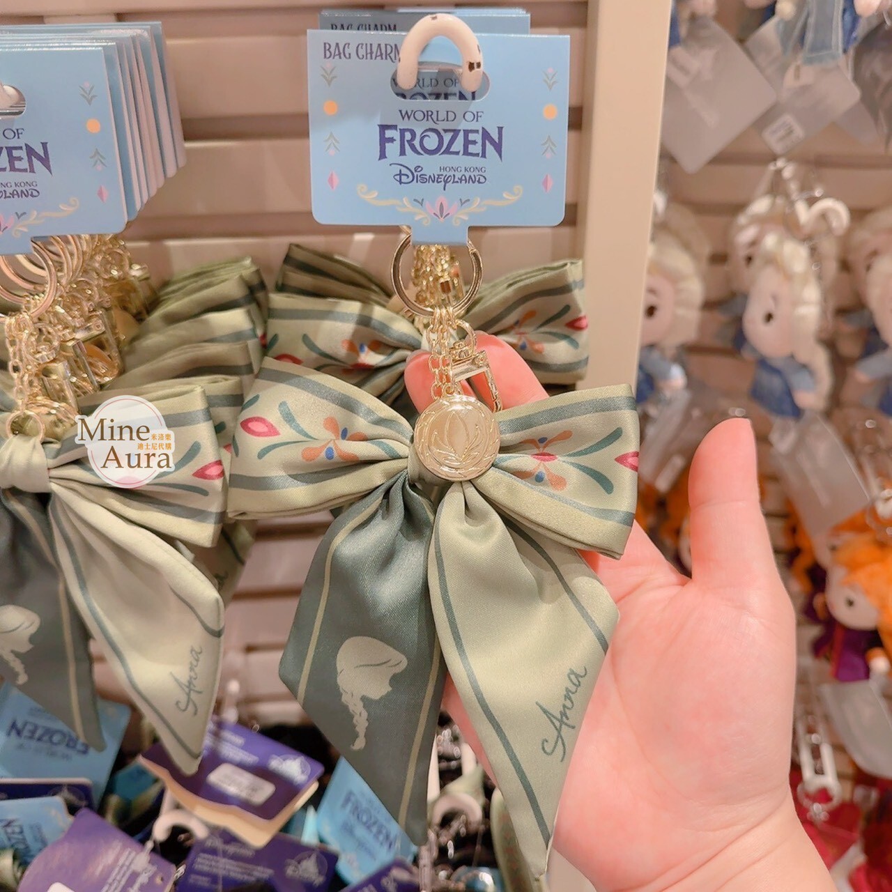 World of Frozen 限定 安娜Anna 圖騰 蝴蝶結 造型 鑰匙圈 吊飾 冰雪奇緣 Frozen -香港迪士尼樂園