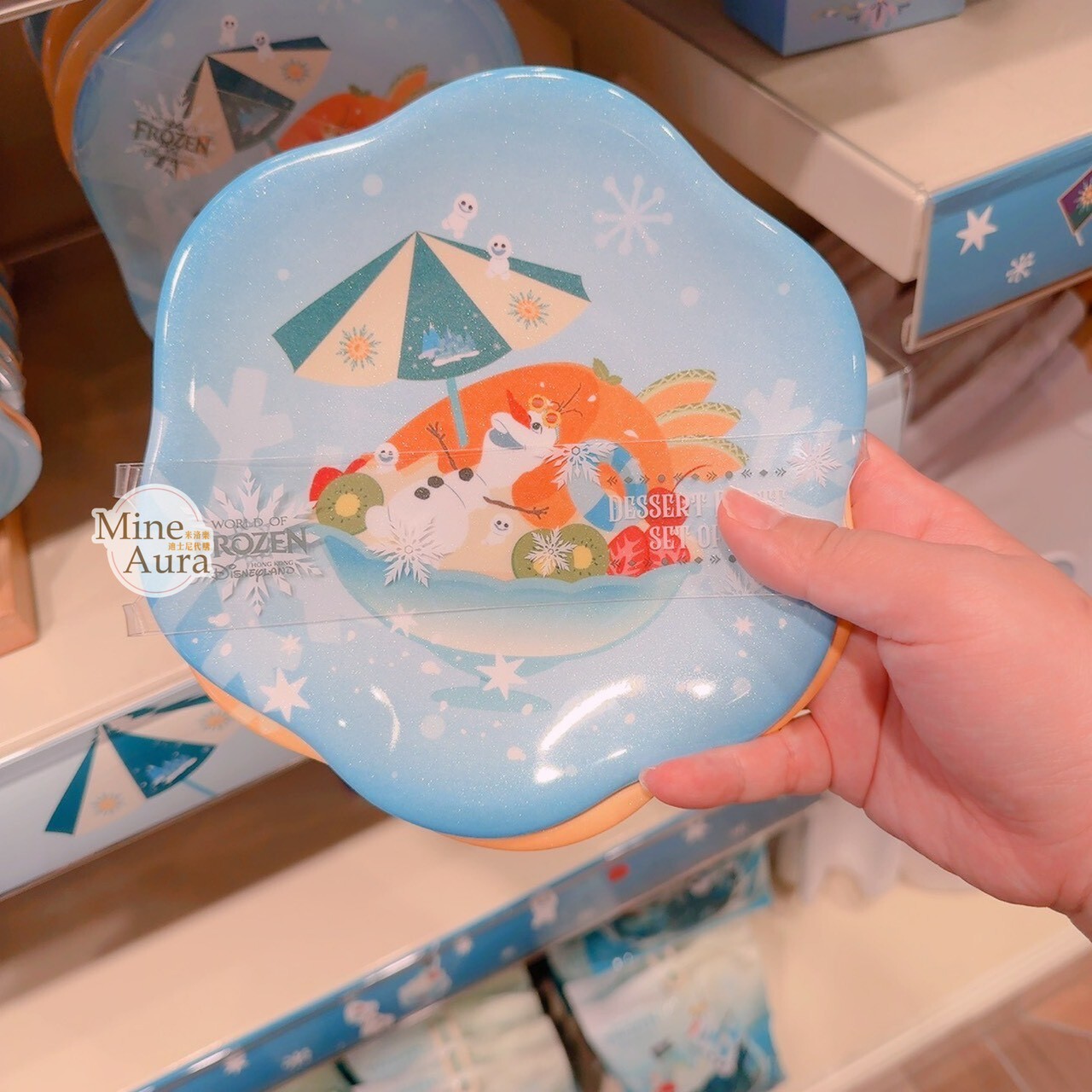 夏日 雪寶 Olaf 圖案 餐盤 2件組 餐具 冰雪奇緣 Frozen -香港迪士尼樂園