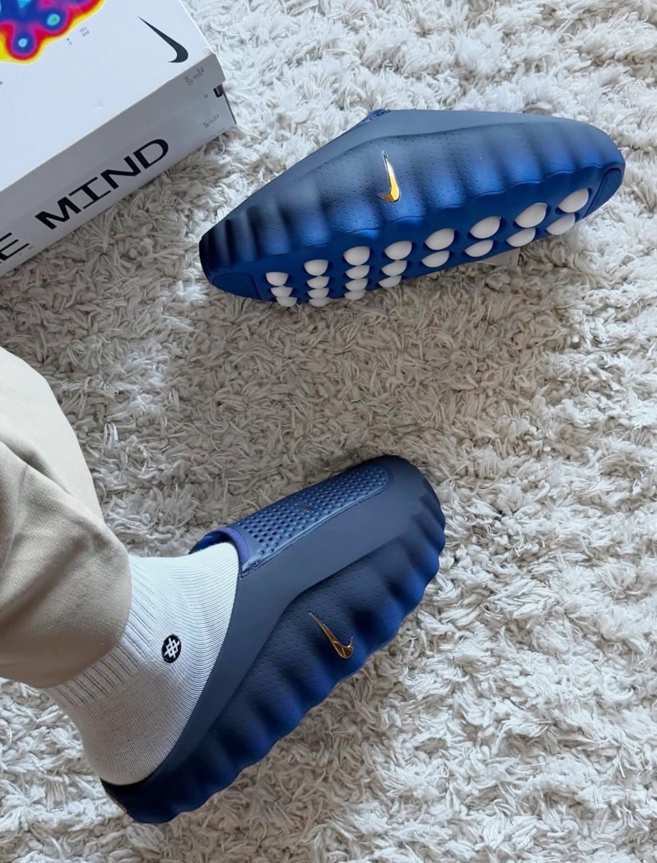 Nike Mind 001 ”Blackened Blue“ 漸層黑藍 賽前拖鞋 HQ4307-400
