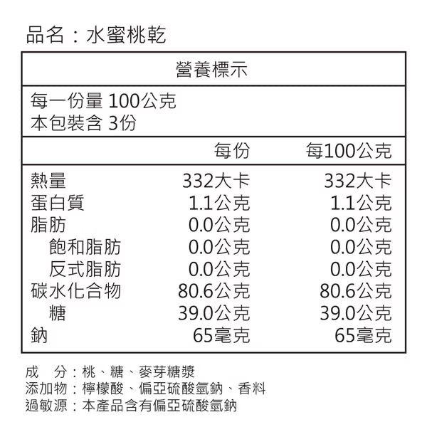 ZL034 合勝堂 - 水蜜桃 300g/包