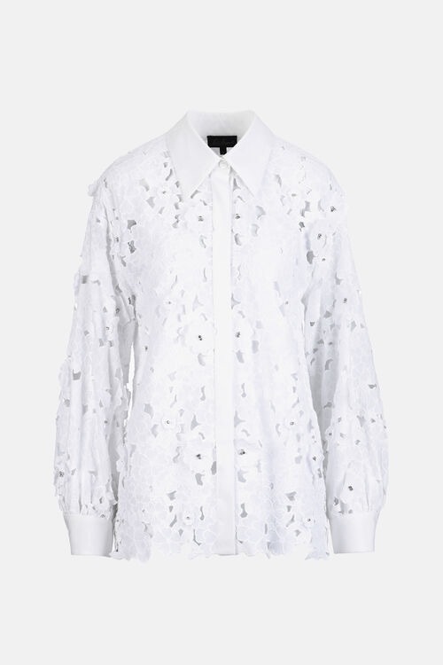 1LS0511-008 [LUISA SPAGNOLI] Balista 流蘇蕾絲襯衫 Bianco(0201) #542980 (EU)