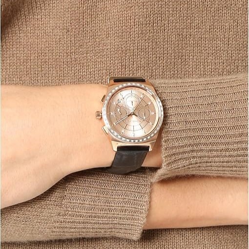 【Michael Kors】MK2616 優雅 質感 三眼計時 日期顯示 晶鑽錶圈時標 皮革 女款 夜光 腕錶
