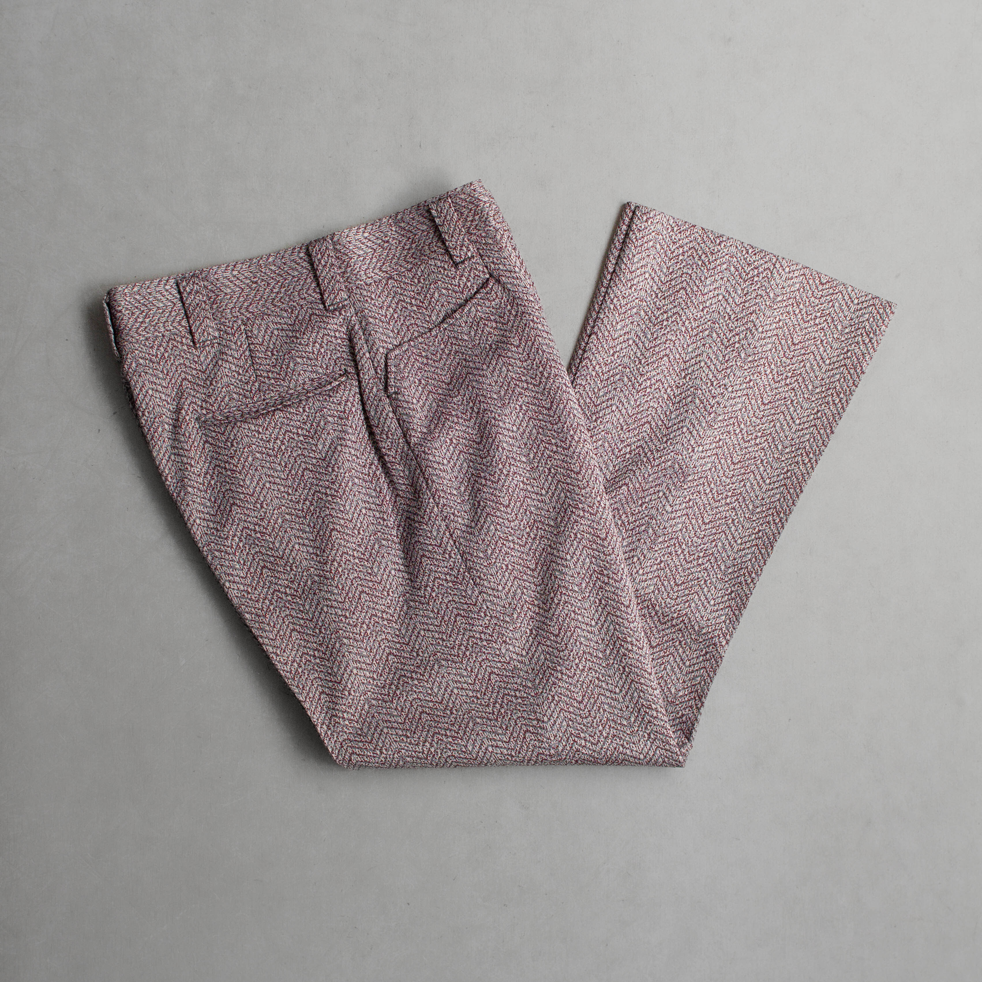 VINTAGE STRIPE FLARE PANTS 美國 酒紅 條紋 聚酯纖維 靴型 喇叭 長褲