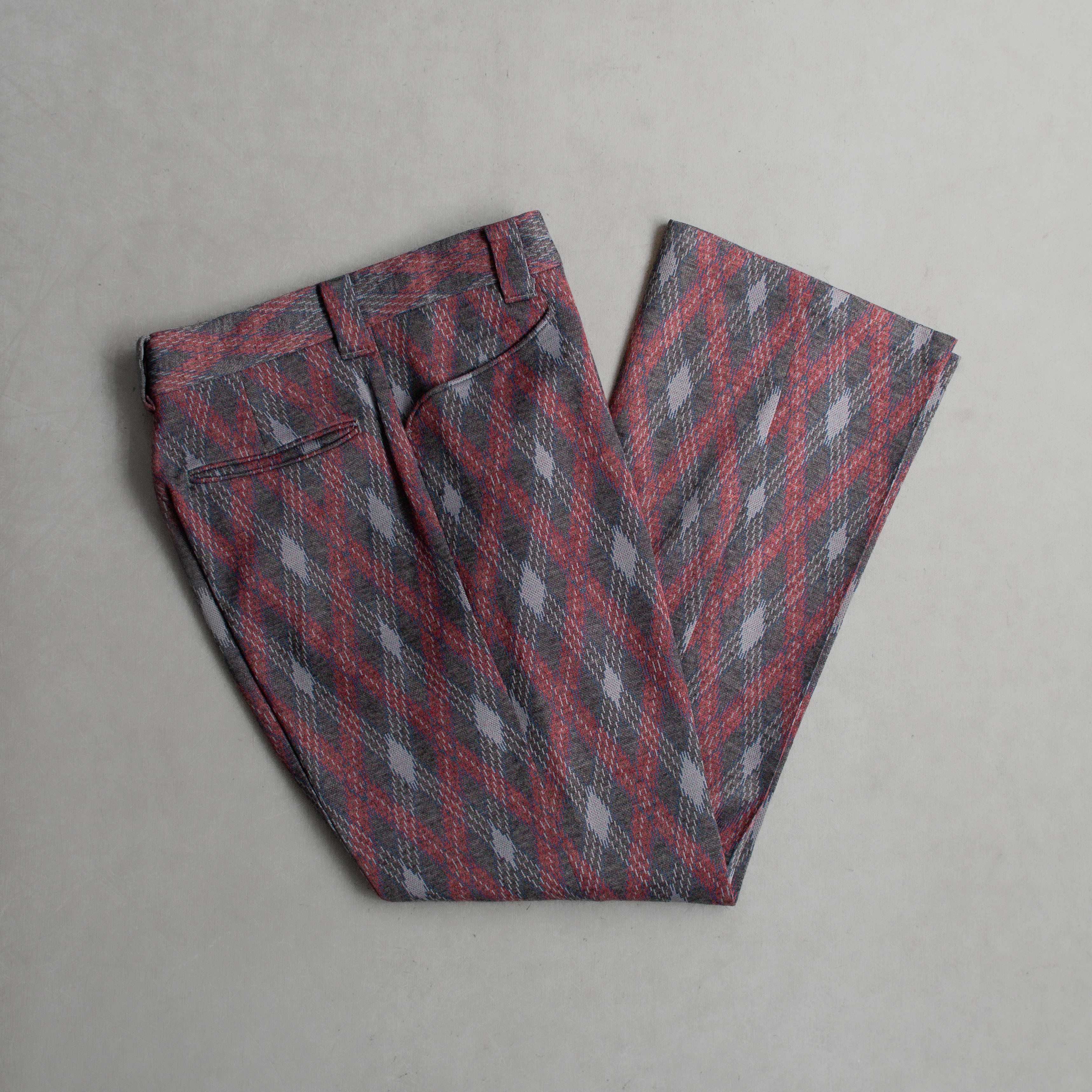 LEVIS ARGYLE FLARE PANTS 美國 酒紅 菱格紋 聚酯纖維 靴型 喇叭 長褲