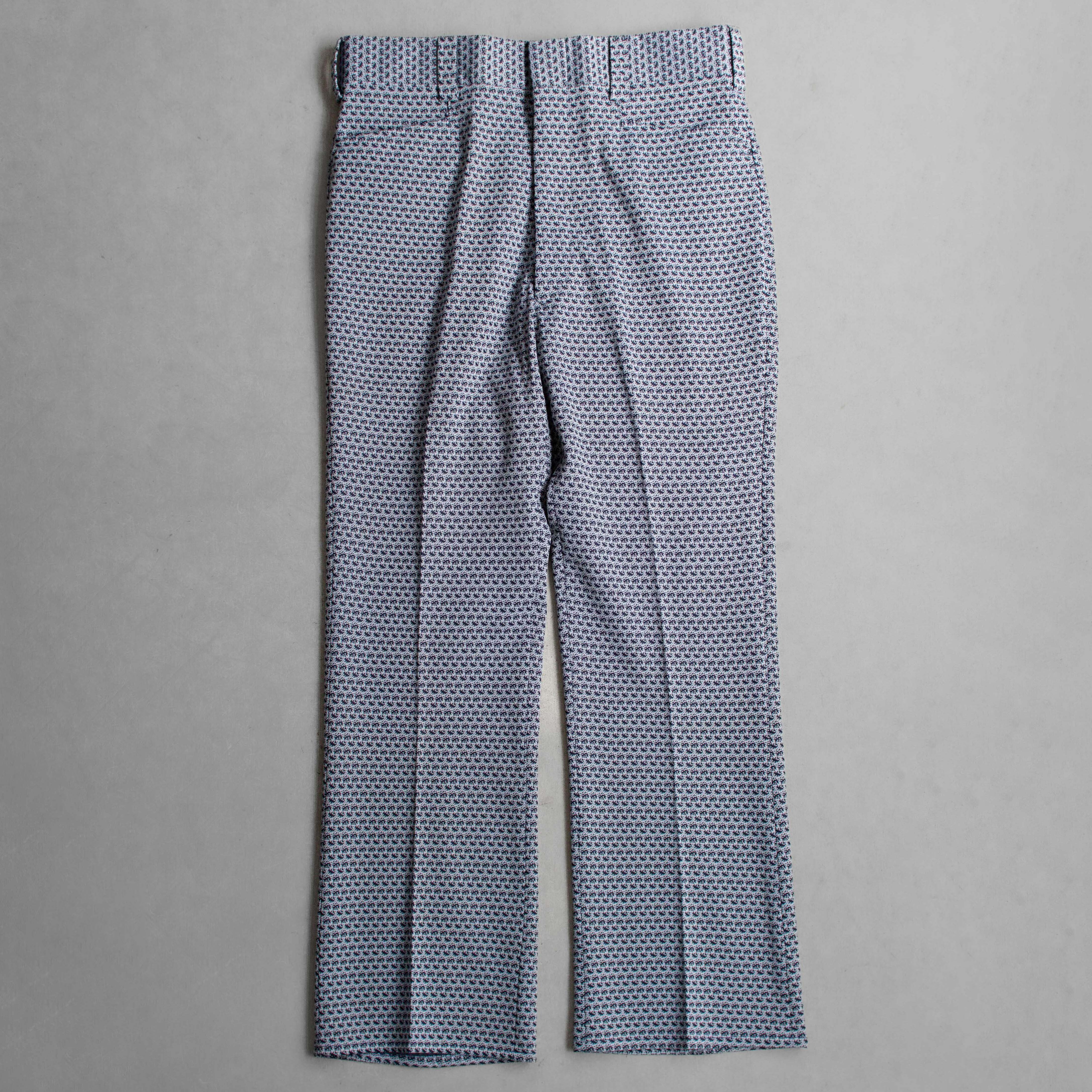 VINTAGE STRIPE FLARE PANTS 美國 藍白 條紋 聚酯纖維 靴型 喇叭 長褲