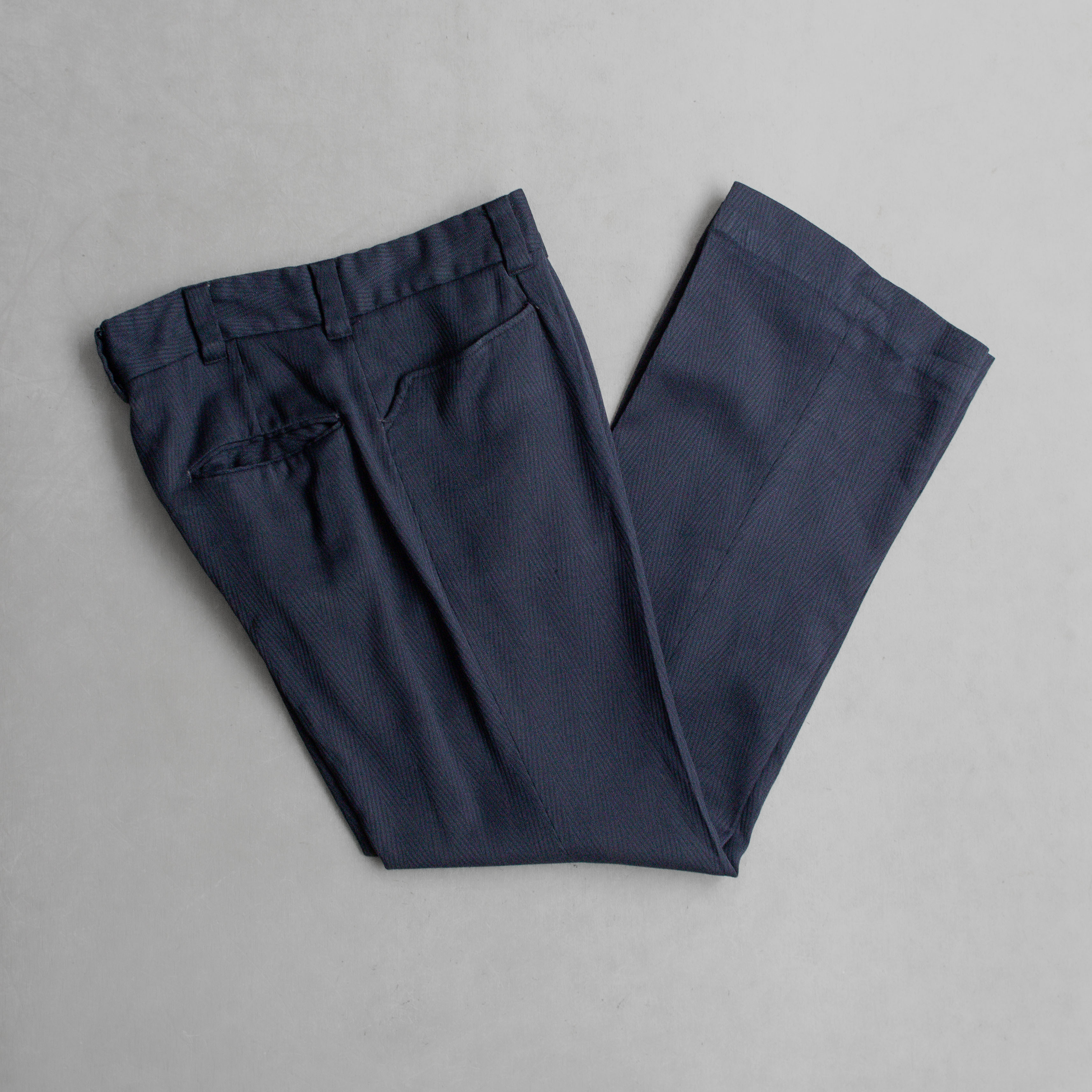 VINTAGE STRIPE FLARE PANTS 美國 深藍 條紋 聚酯纖維 靴型 喇叭 長褲