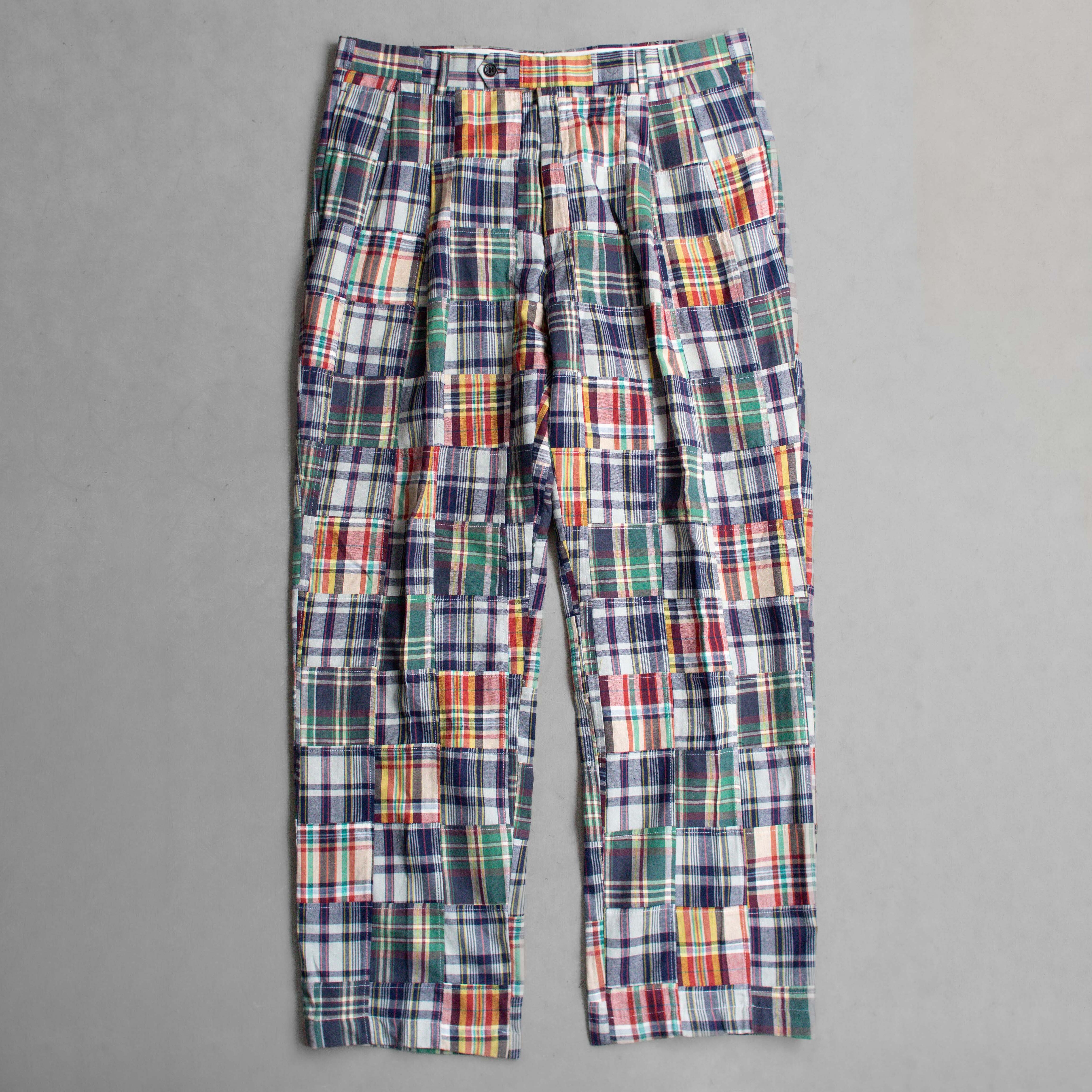 VINTAGE MADRAS PATCH PANTS 美國 馬德拉 格紋 拼布 長褲