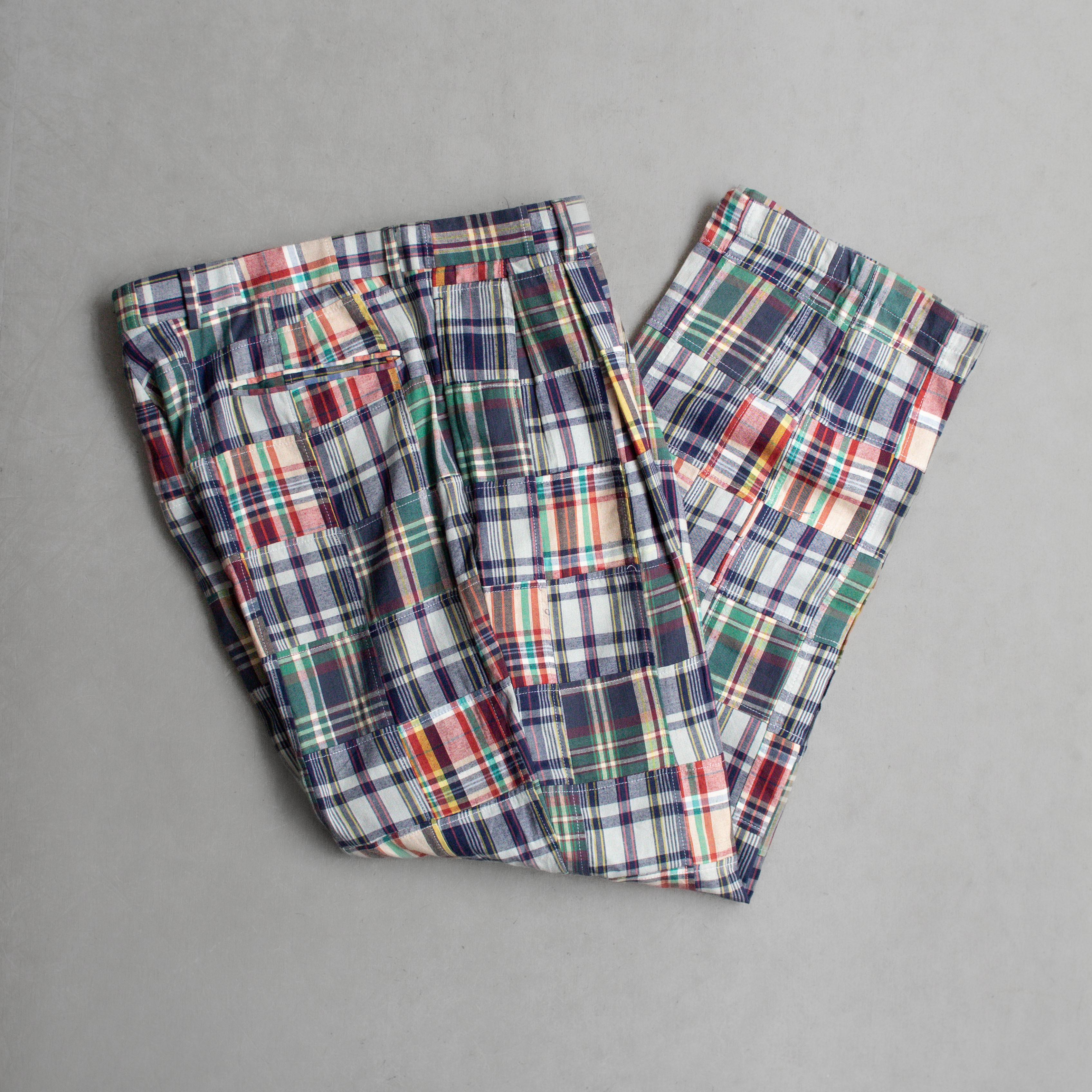 VINTAGE MADRAS PATCH PANTS 美國 馬德拉 格紋 拼布 長褲
