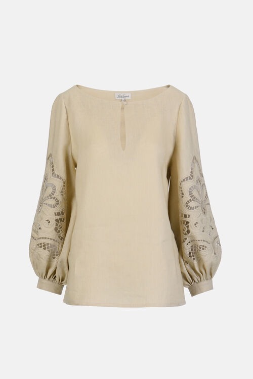 1LS0511-045 [LUISA SPAGNOLI] Bardi 刺繡襯衫 Beige(1102) #542978 (EU)