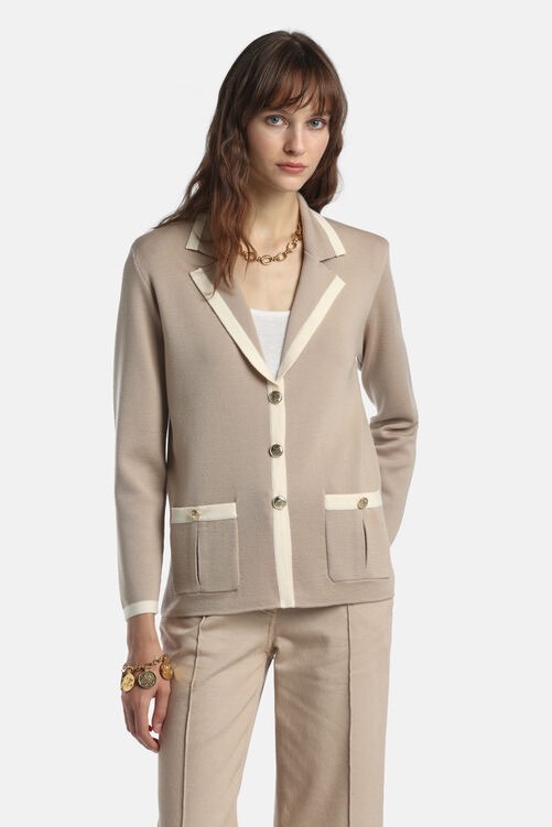 1LS0511-018 [LUISA SPAGNOLI] Meridien 翻領外套 Beige_Panna(1137 0202) #100357 (EU)