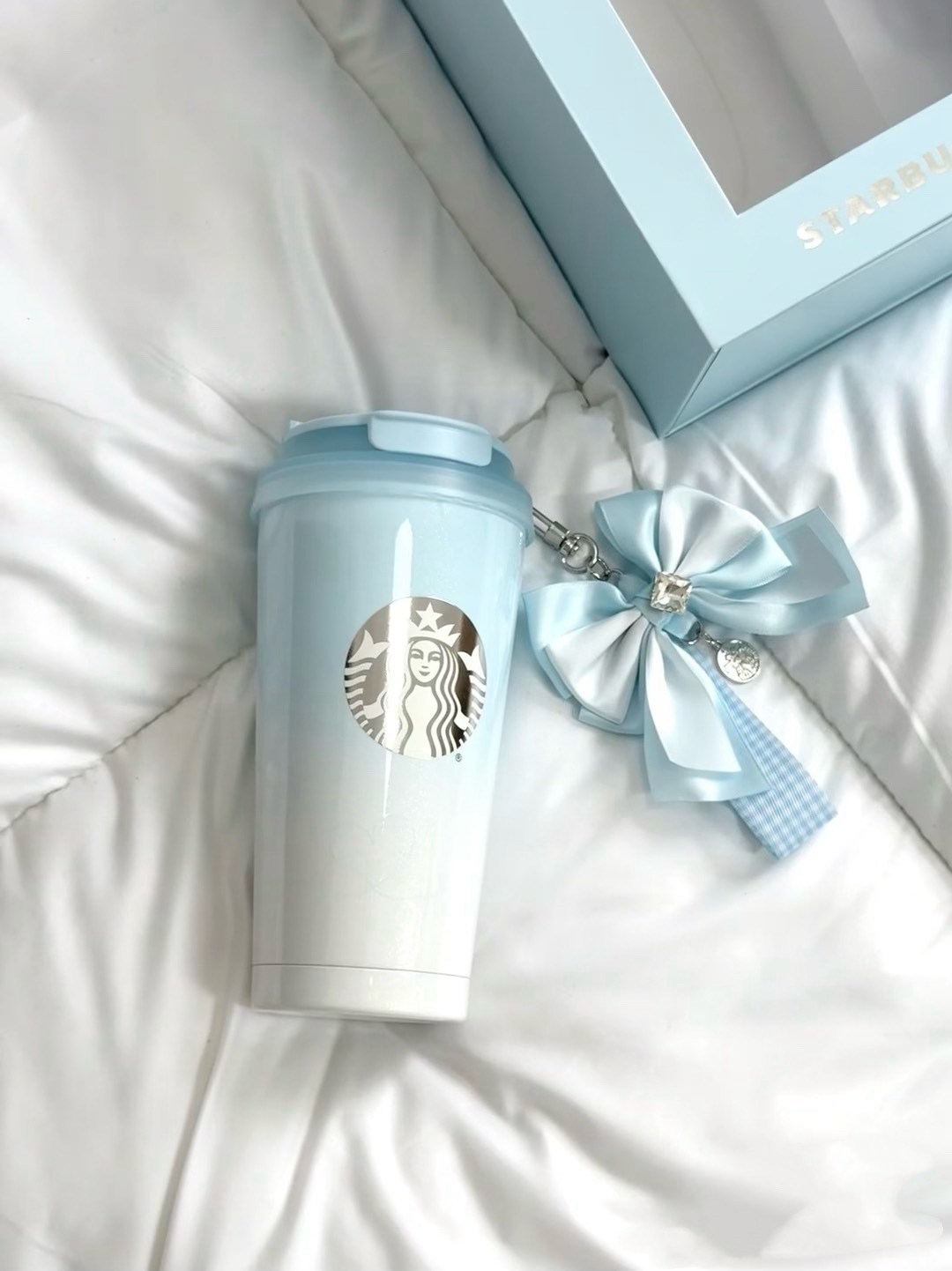 【預購】星巴克 Starbucks 冰藍漸層 不鏽鋼隨行杯 星動告白系列 520 禮盒 蝴蝶結 500ml