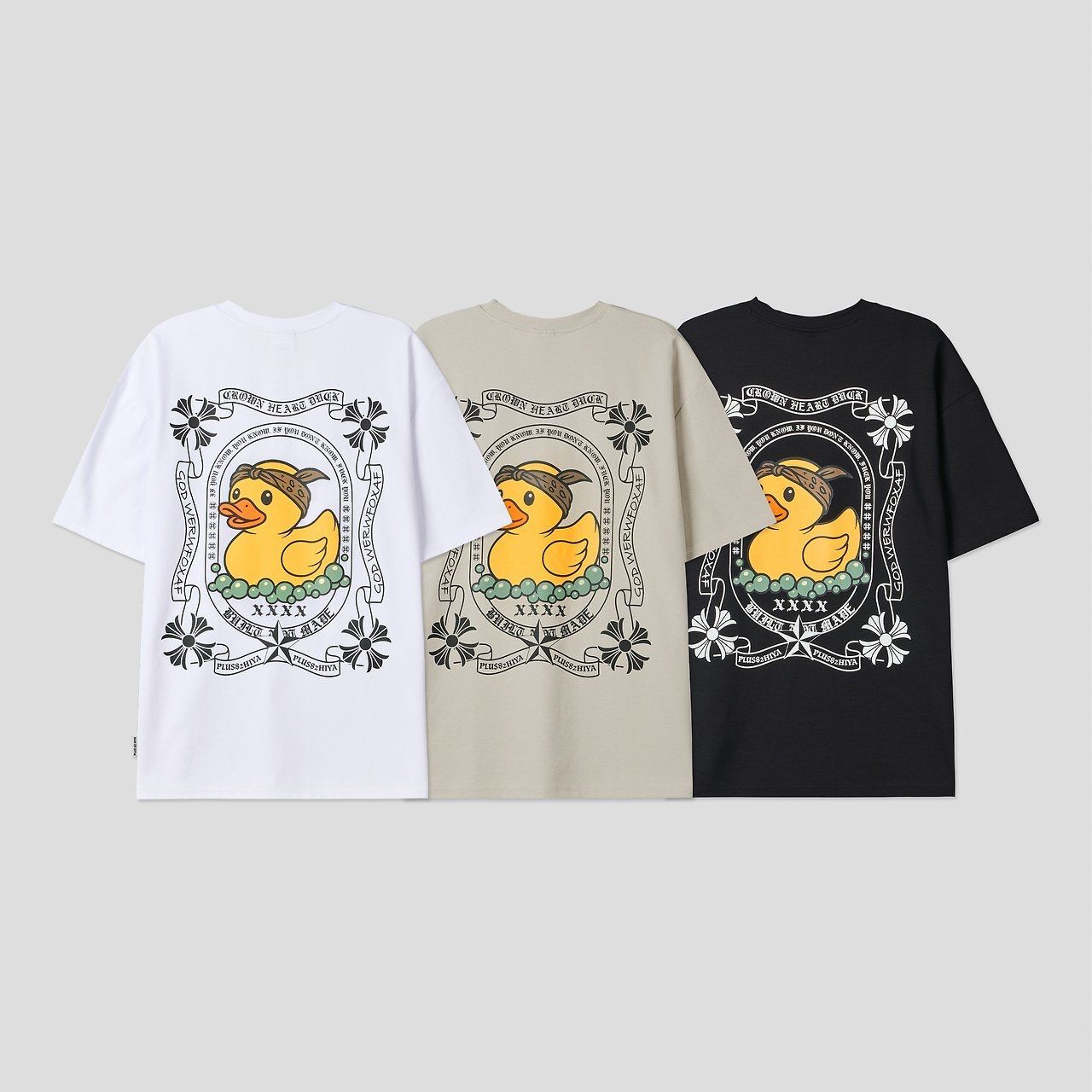 鴨仔圖案英文字短袖Tee P8H-182T