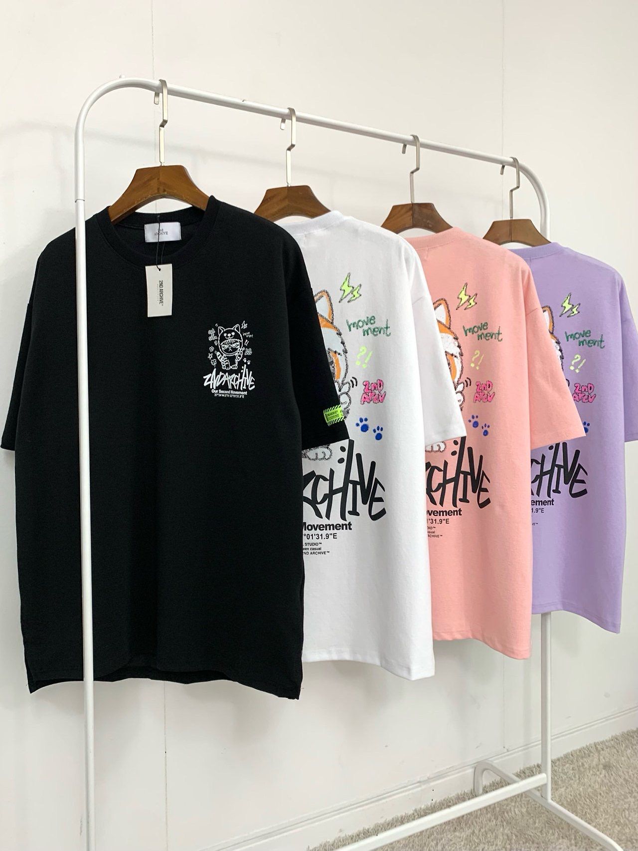 貓仔圖案英文字短袖Tee 2nd-357T