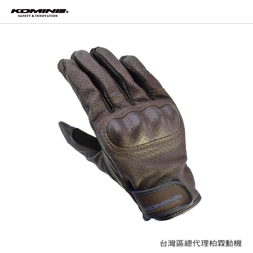 日本 KOMINE GK257 夏季 騎士 防摔皮手套  復古真皮 透氣 防摔手套