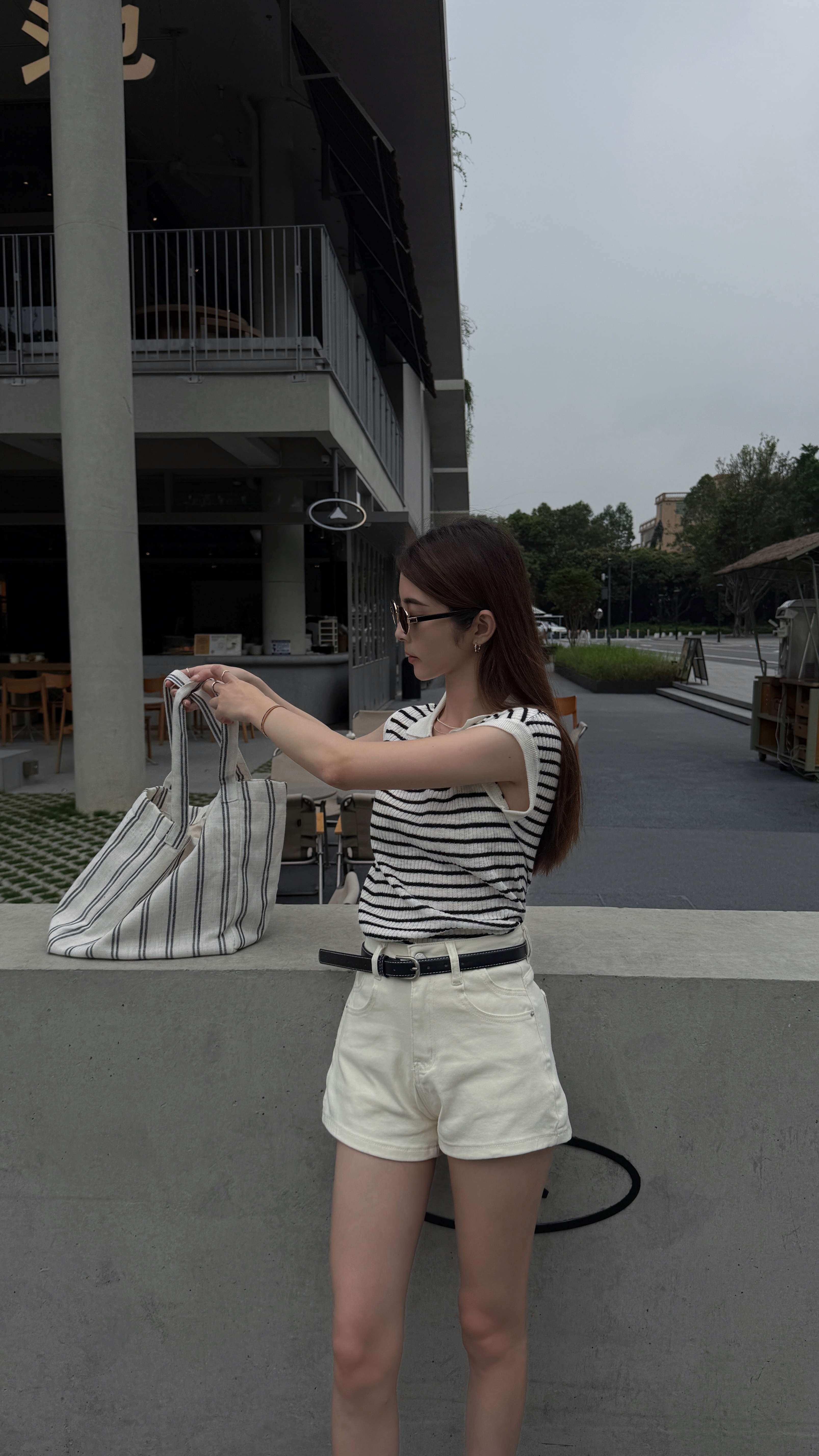 針織polo條紋上衣
