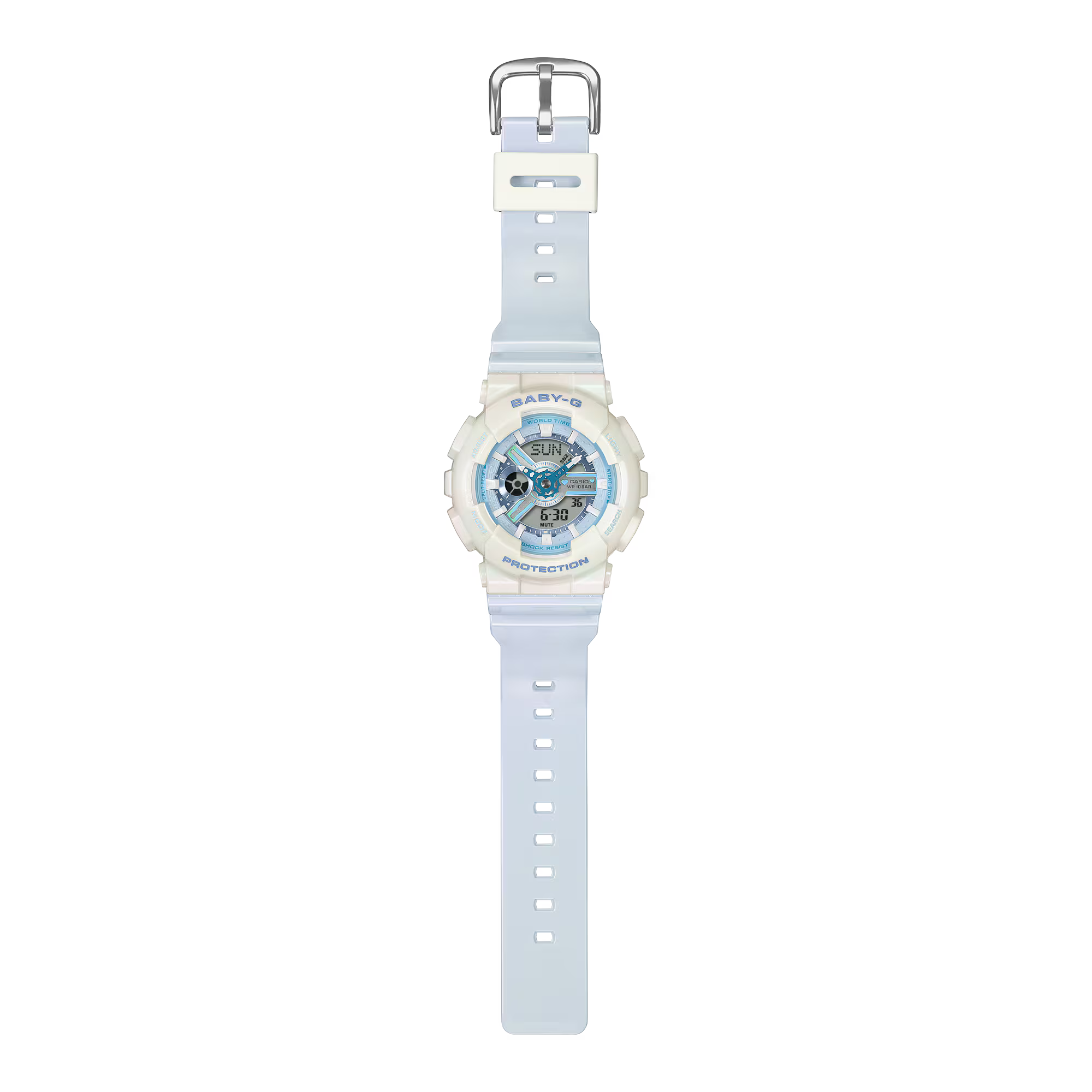 萬年鐘錶 - BABY-G   夢幻色彩防震雙顯電子錶 BA-110PD-2A  錶徑 : 43.4 MM