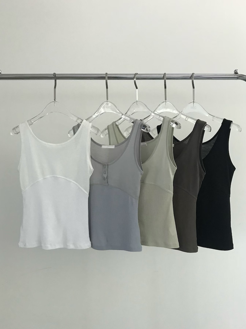 sheer buttons tank top