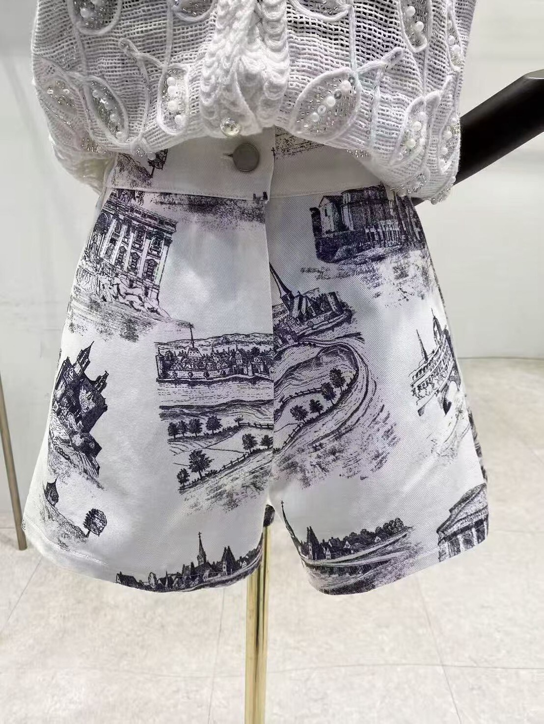 建築圖短褲