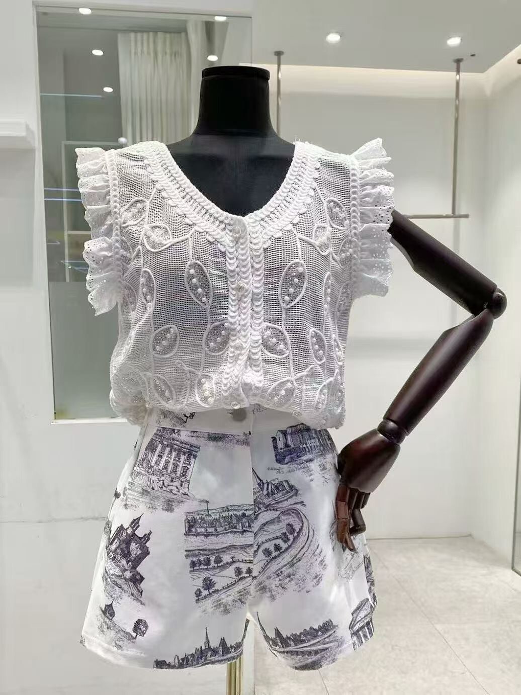 建築圖短褲