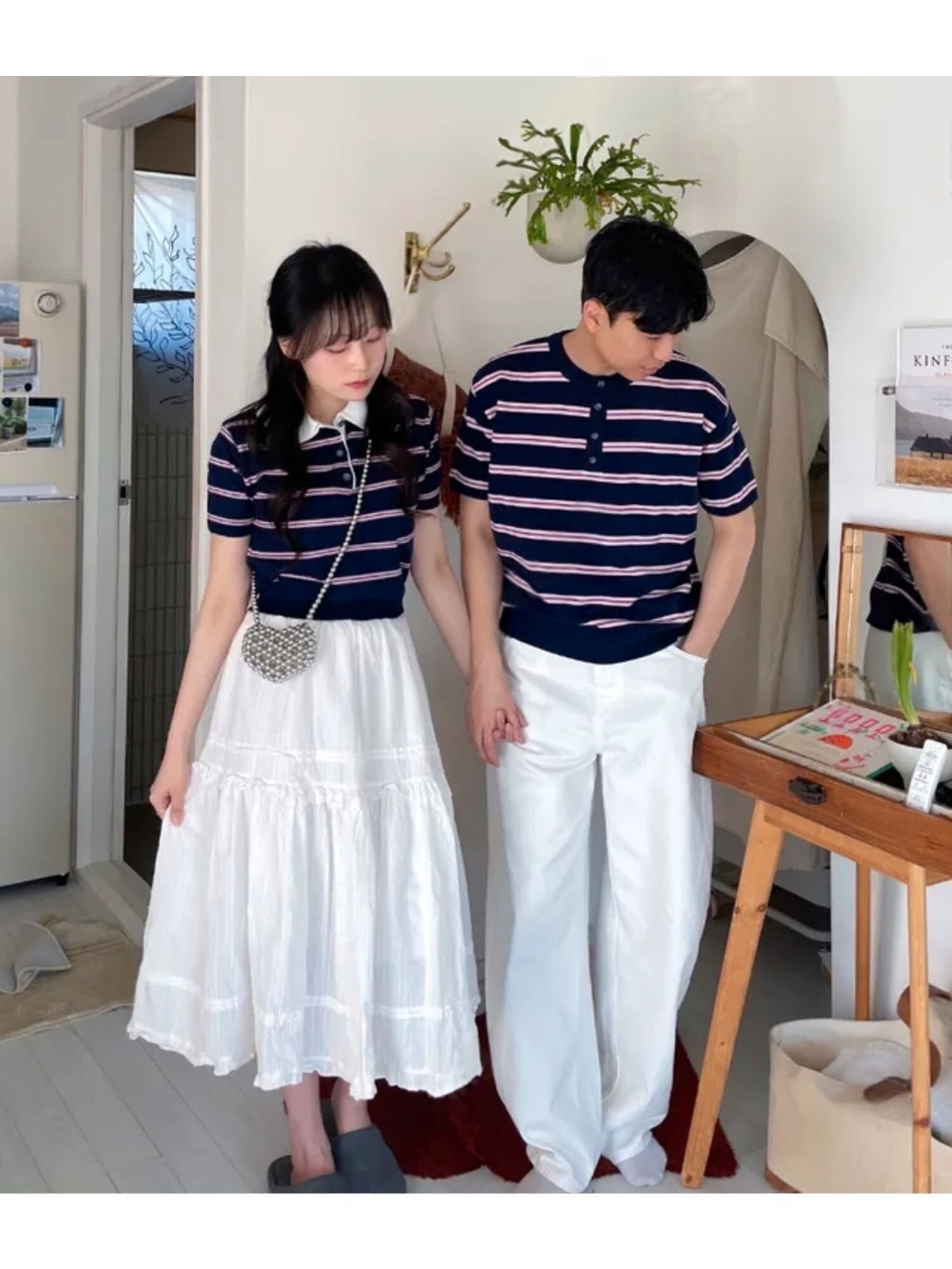 韓系學院風情侶穿搭