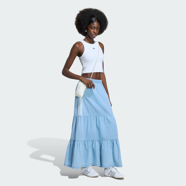 Adidas 愛迪達 Denim Skirt KY8113 女 牛仔布長裙 藍 亞版