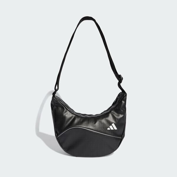 Adidas Gl Pouch JX4030 女 側背包 肩背 斜背 黑 半月包 金屬感 防撕裂