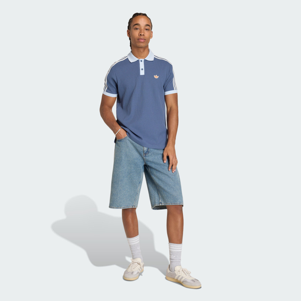 Adidas 愛迪達 Waffle Polo KX1230 男 Polo衫 運動上衣 休閒短袖 墨水藍 亞版