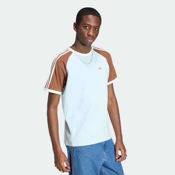 Adidas 愛迪達 Cali Tee KX1260 男 T恤 運動上衣 休閒短袖 薄荷綠 棕袖 亞版 純棉