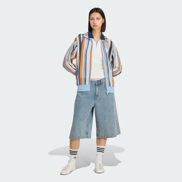 Adidas 愛迪達 Knit Fb Tt KX9473 女 立領外套 運動外套 休閒穿搭 條紋灰藍 亞版