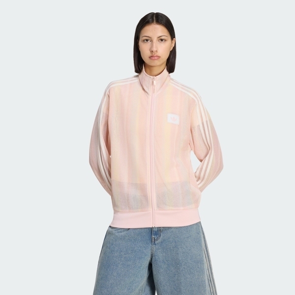 Adidas 愛迪達 Knit Fb Tt KY2031 女 立領外套 運動外套 休閒穿搭 櫻花粉 亞版