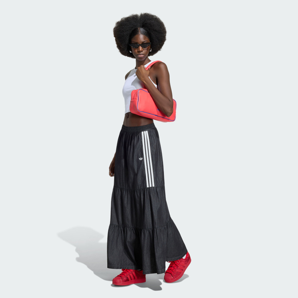Adidas 愛迪達 Denim Skirt KY8114 女 牛仔布長裙 黑 亞版